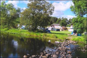 View of campsite from the river